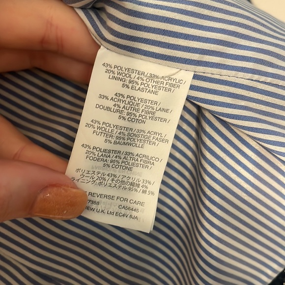 J. Crew Metallic Blue Tweed Wool Blend Blazer - Picture 7 of 8